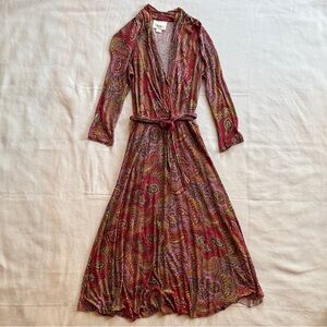 Anthropologie Mave Paisley V-Neck Dress